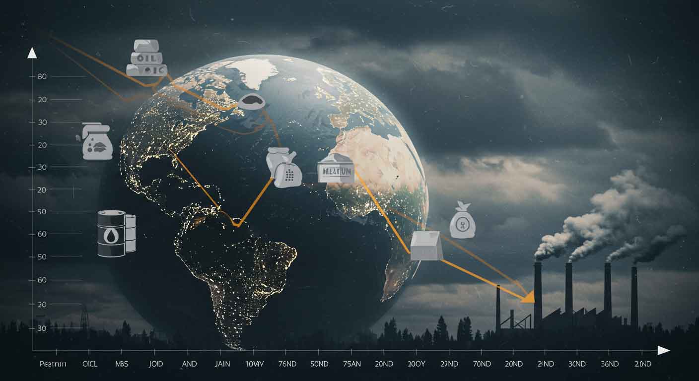 افت گسترده قیمت نفت، فلزات و محصولات کشاورزی